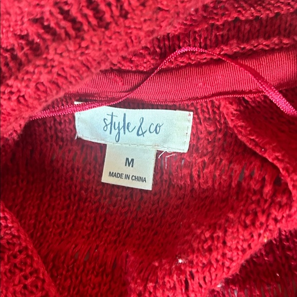Style & Co. Women's Red Cardigan Sweater - Picture 2 of 16